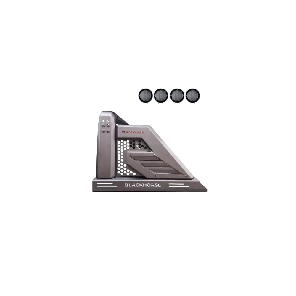 Armour II Roll Bar Kit w/ Lights - Black Steel - BLKAR2-05B-PLFB